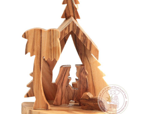 Olive Wood Nativity Ornament